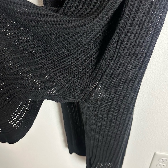 Tahari Black Knit Crochet Halter Neck Dress/Coverup Size XL - Picture 3 of 4